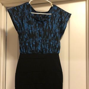 Blue and black dress